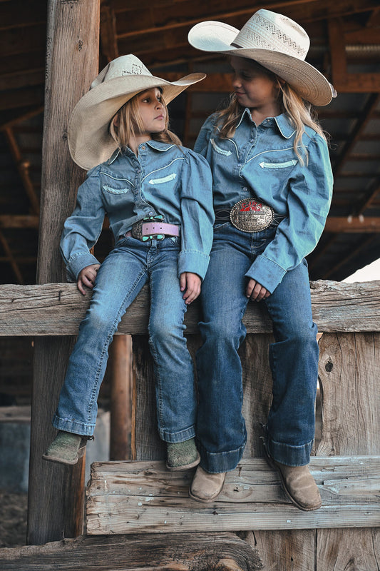 Denim Long Sleeve Pearl Snap WB2708