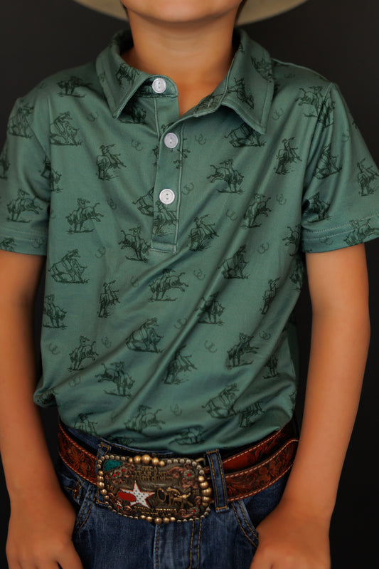 GREEN LET ER BUCK POLO WB33
