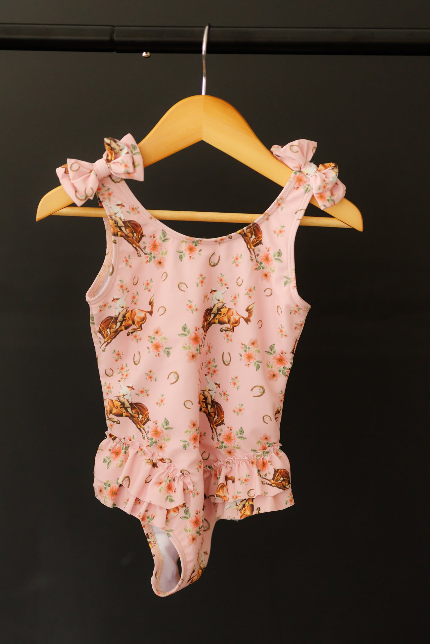 Pink Floral Bucking Horse Swimsuit WB92