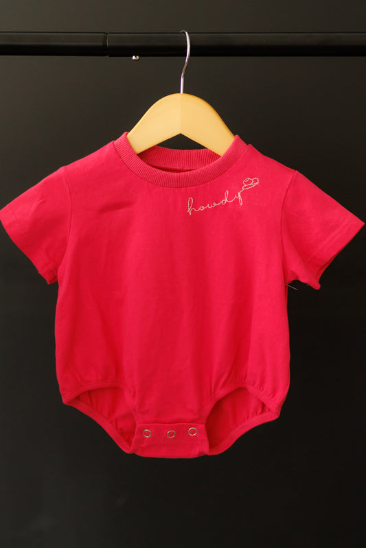 Hot Pink Howdy Tshirt/Bubble Onesie- WB1401