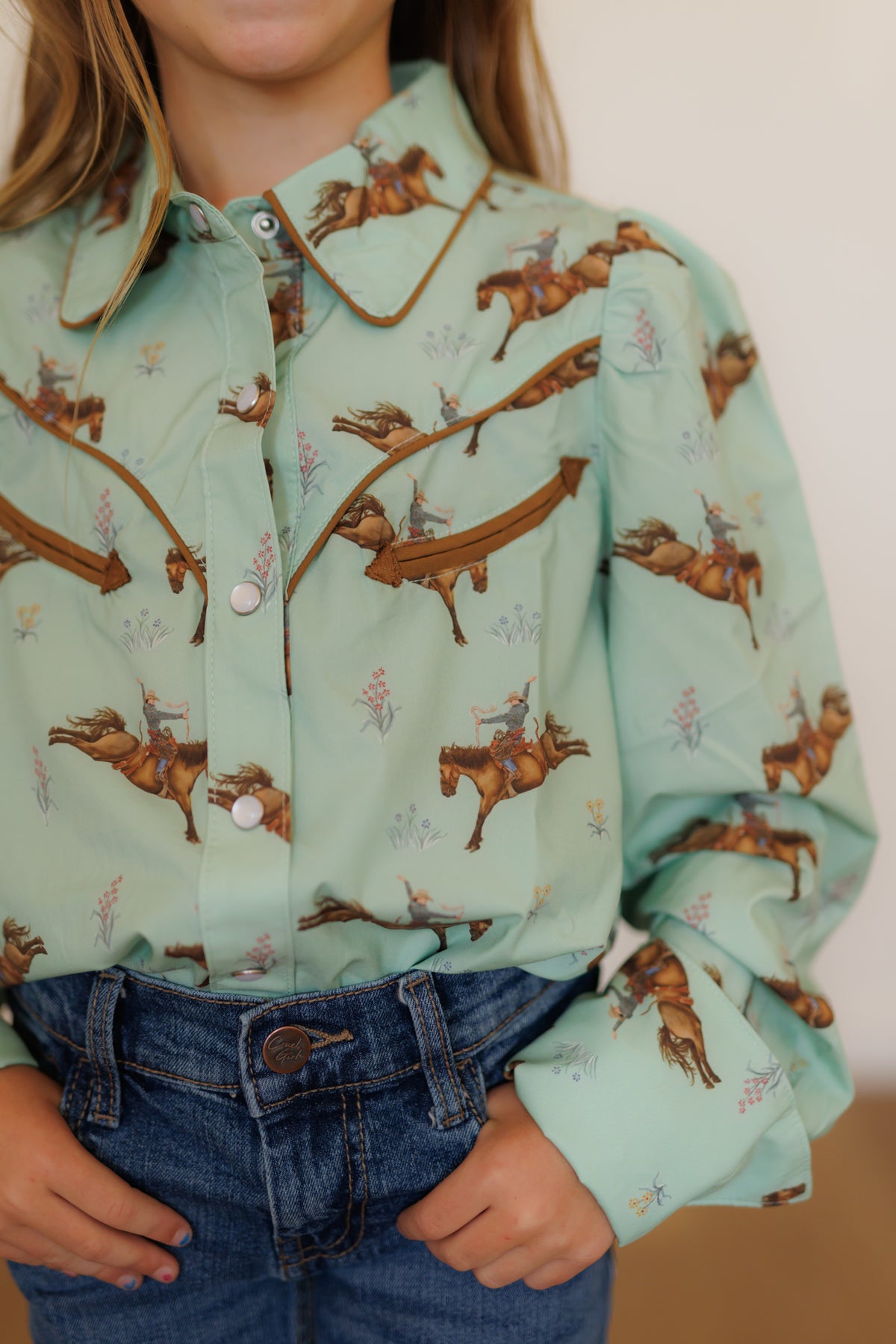 WB2710 Turquoise Floral Horse SINGLES