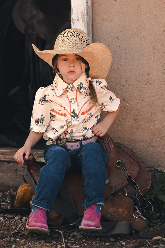Western Things Short Sleeve Pearl Snap Shirt (WB2707)