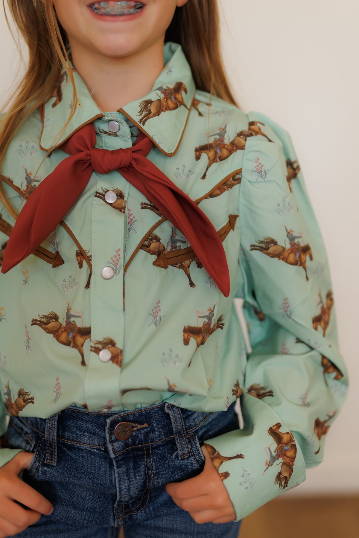WB2710 Turquoise Floral Horse SINGLES