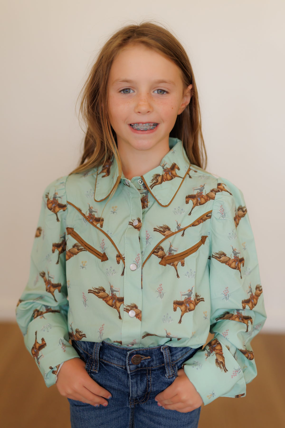 WB2710 Turquoise Floral Horse SINGLES
