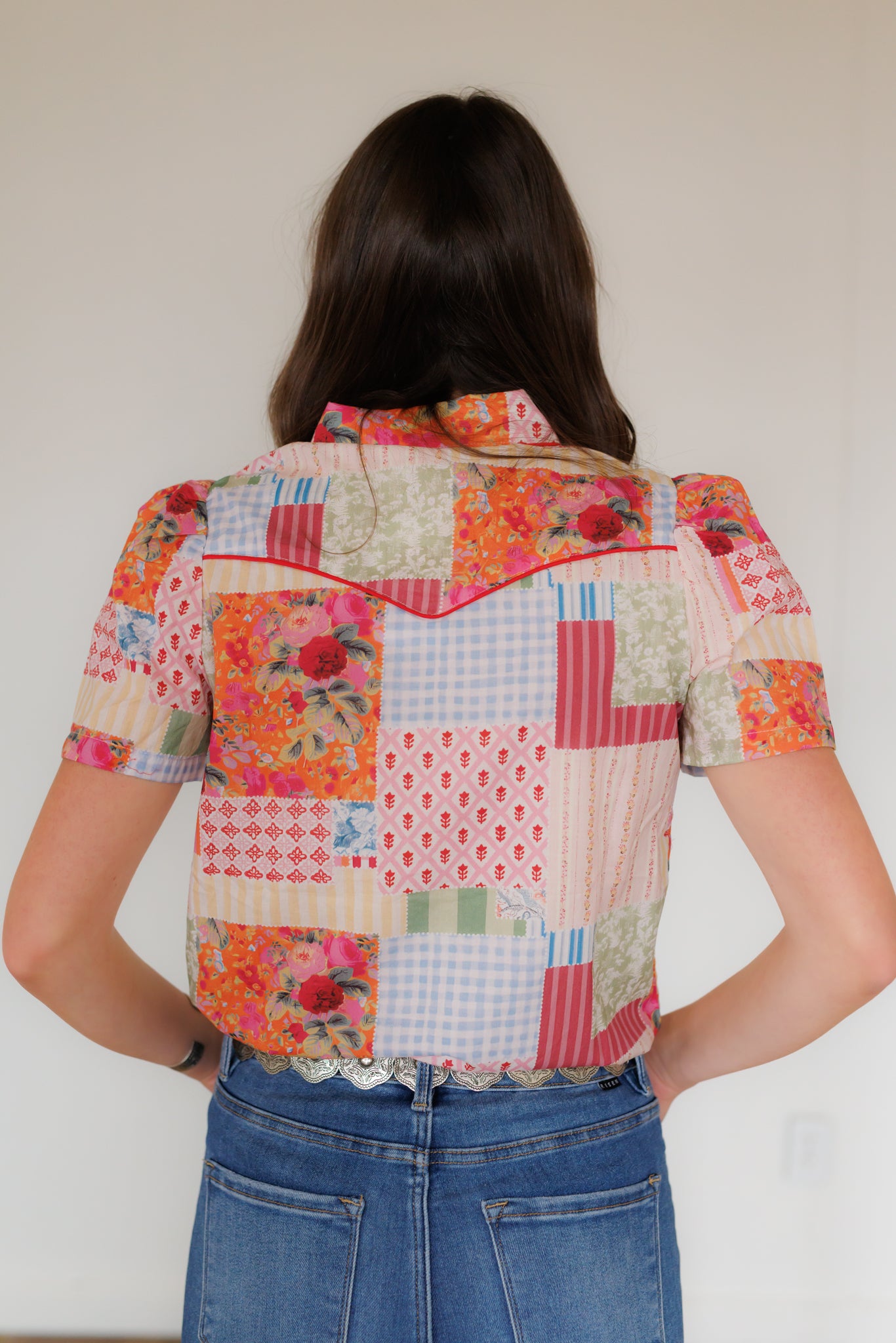 Howdy Hanny Pearl Snap, Patchwork Short Sleeve (ADULT) HH2707